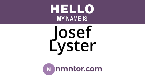 Josef Lyster