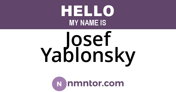Josef Yablonsky