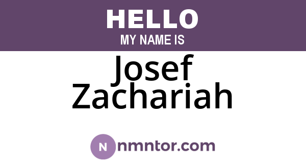 Josef Zachariah