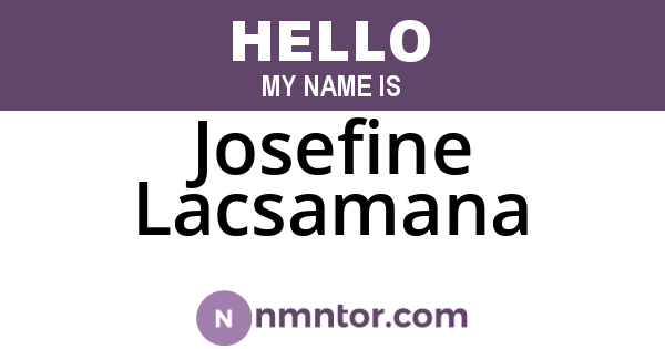 Josefine Lacsamana