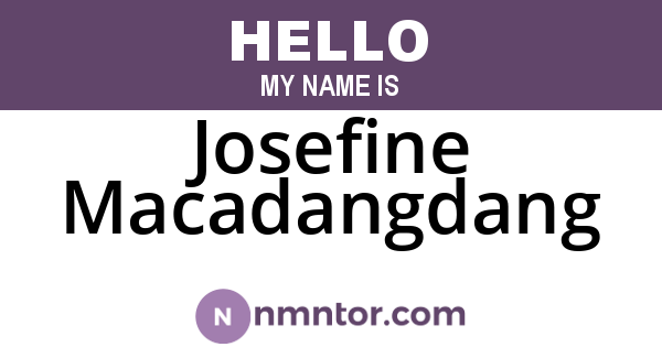 Josefine Macadangdang