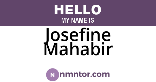 Josefine Mahabir