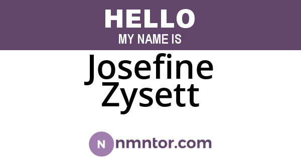 Josefine Zysett