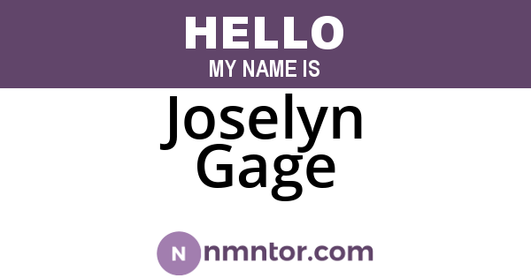 Joselyn Gage