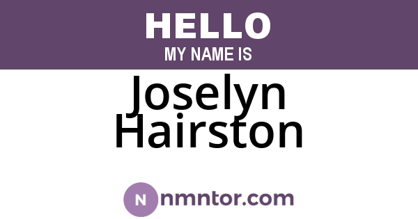 Joselyn Hairston