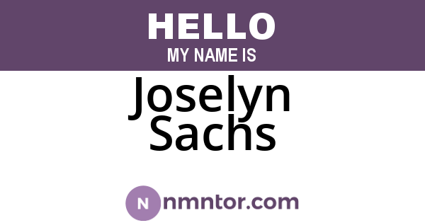 Joselyn Sachs