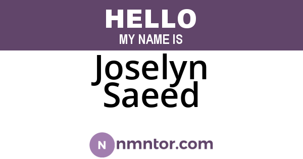 Joselyn Saeed