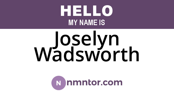 Joselyn Wadsworth