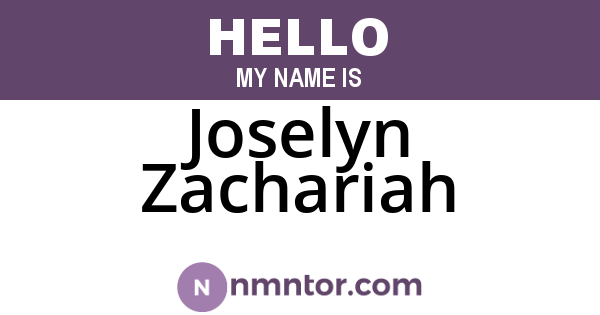 Joselyn Zachariah