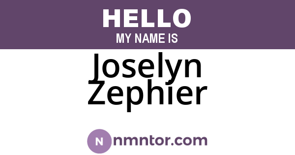 Joselyn Zephier