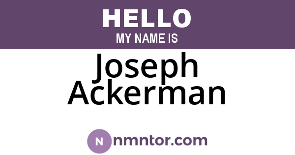 Joseph Ackerman