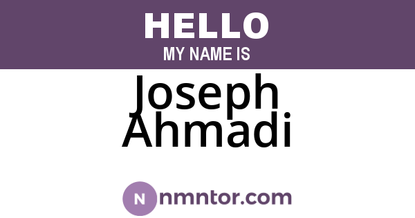 Joseph Ahmadi