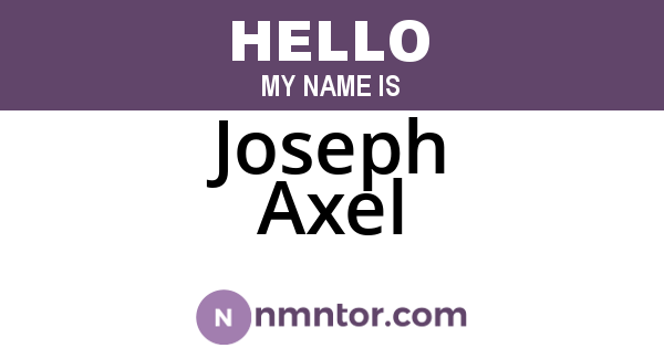 Joseph Axel