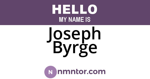 Joseph Byrge