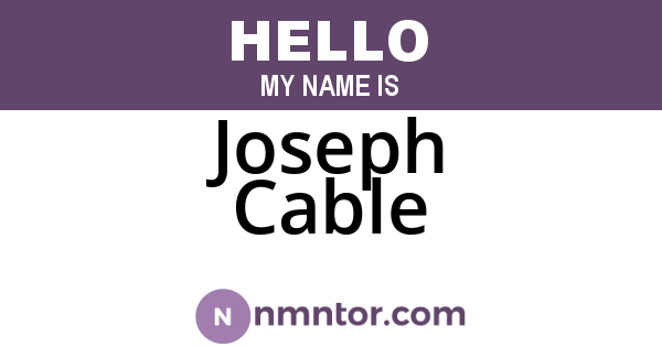 Joseph Cable