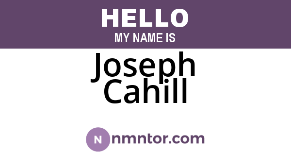 Joseph Cahill