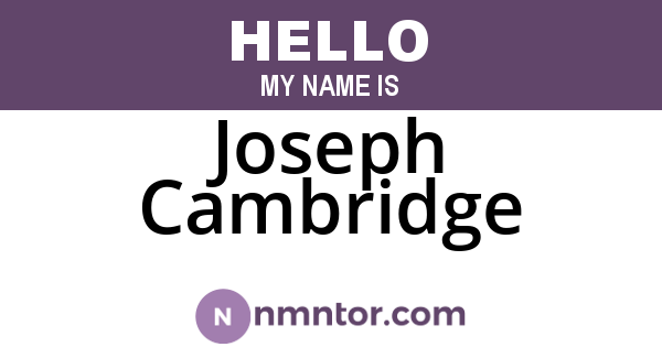 Joseph Cambridge