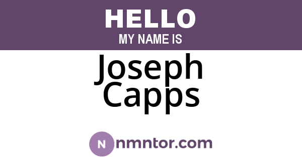 Joseph Capps