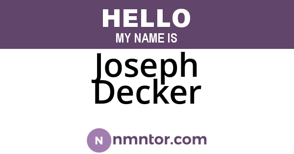 Joseph Decker