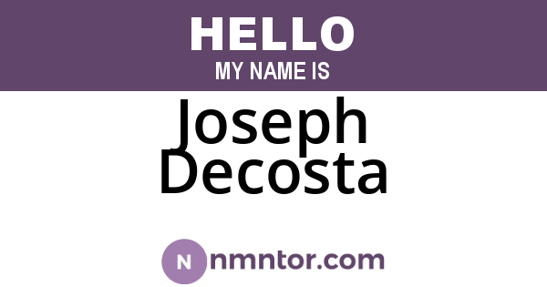 Joseph Decosta