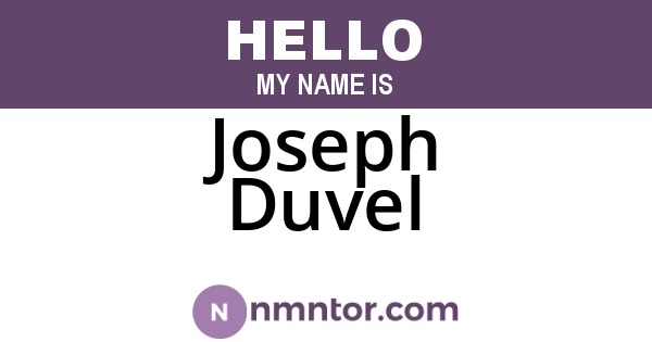 Joseph Duvel