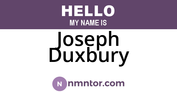 Joseph Duxbury