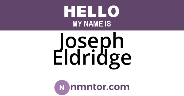 Joseph Eldridge