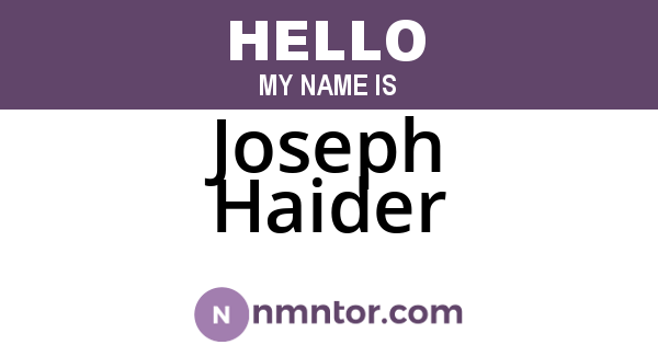 Joseph Haider