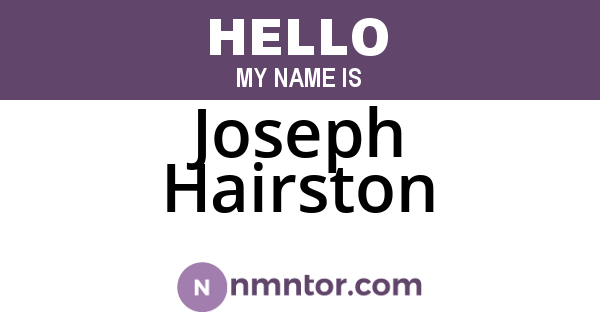 Joseph Hairston