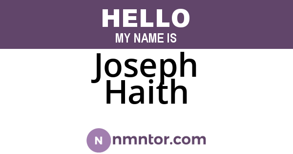 Joseph Haith