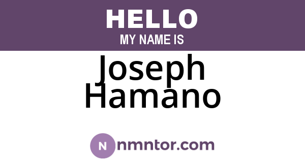 Joseph Hamano