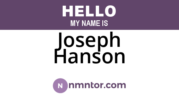 Joseph Hanson