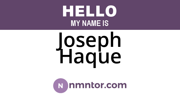 Joseph Haque