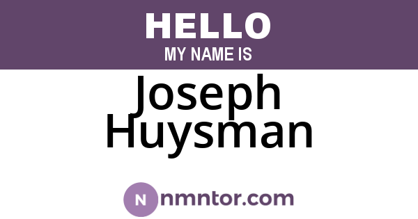 Joseph Huysman