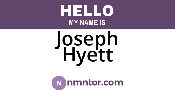 Joseph Hyett