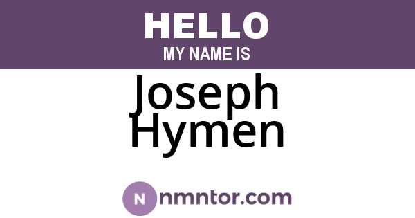 Joseph Hymen