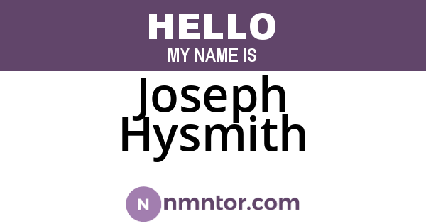 Joseph Hysmith