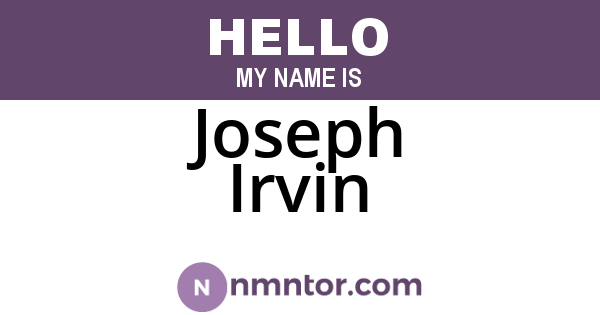 Joseph Irvin