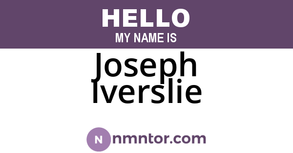 Joseph Iverslie