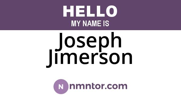 Joseph Jimerson