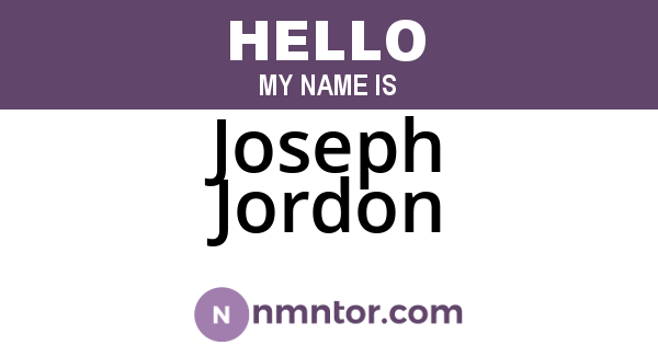 Joseph Jordon