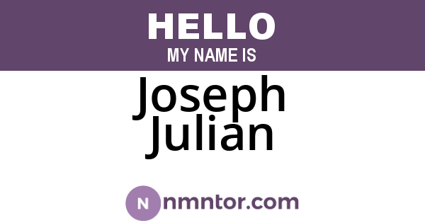Joseph Julian