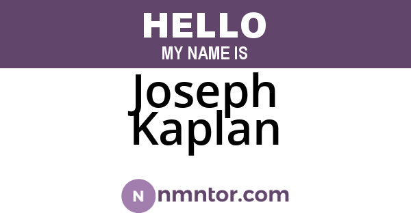 Joseph Kaplan