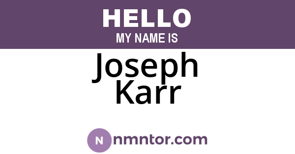 Joseph Karr