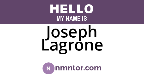 Joseph Lagrone