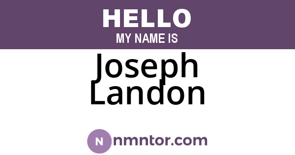 Joseph Landon