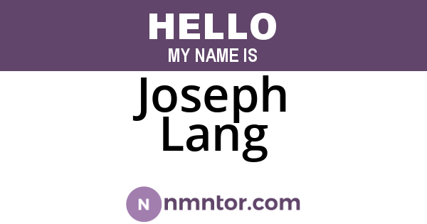 Joseph Lang