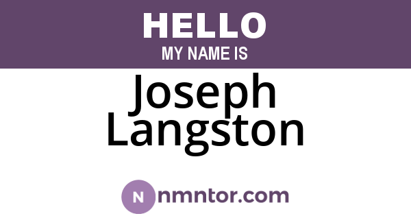 Joseph Langston