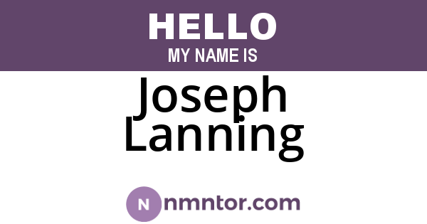 Joseph Lanning