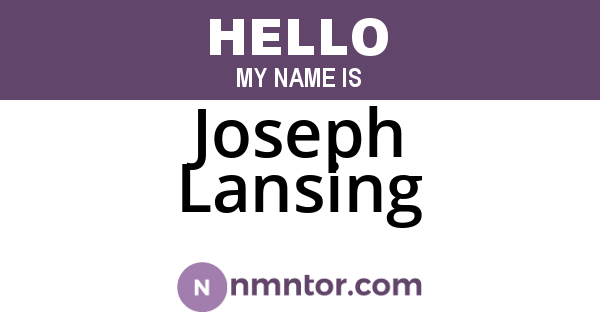Joseph Lansing
